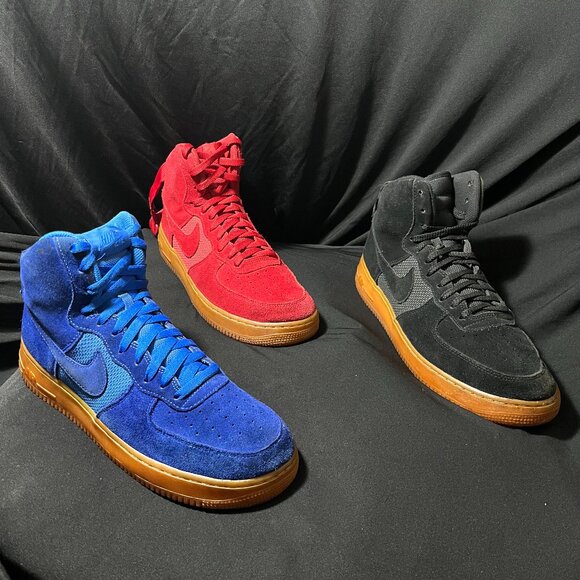Nike Air Force 1 High ’07 LV8 Bundle – Black, Blue, Red, Mens Pre-Owned - Picture 5 of 12